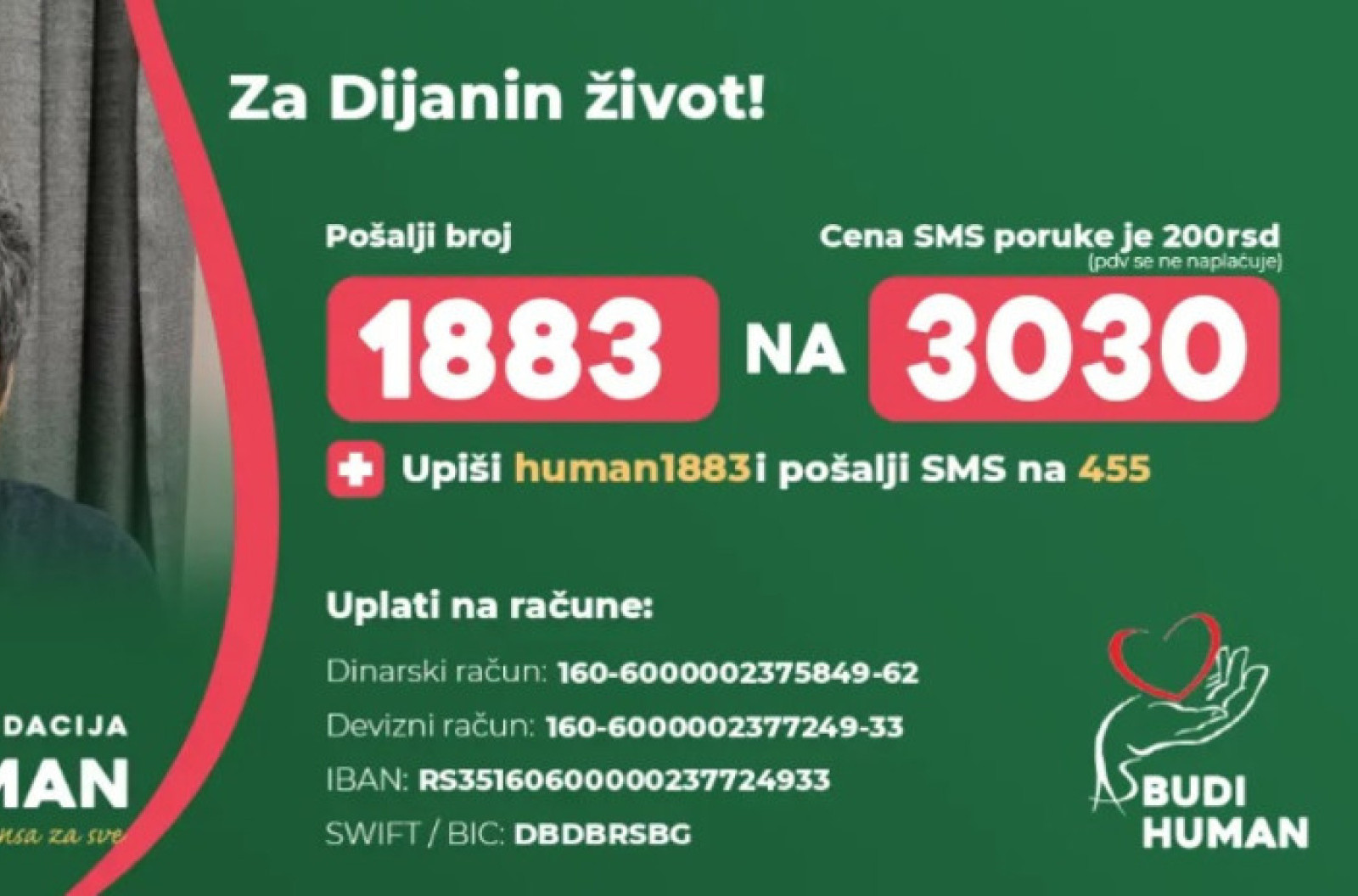 Pomozimo Dijani da pobedi rak: Pošaljite 1883 na broj 3030