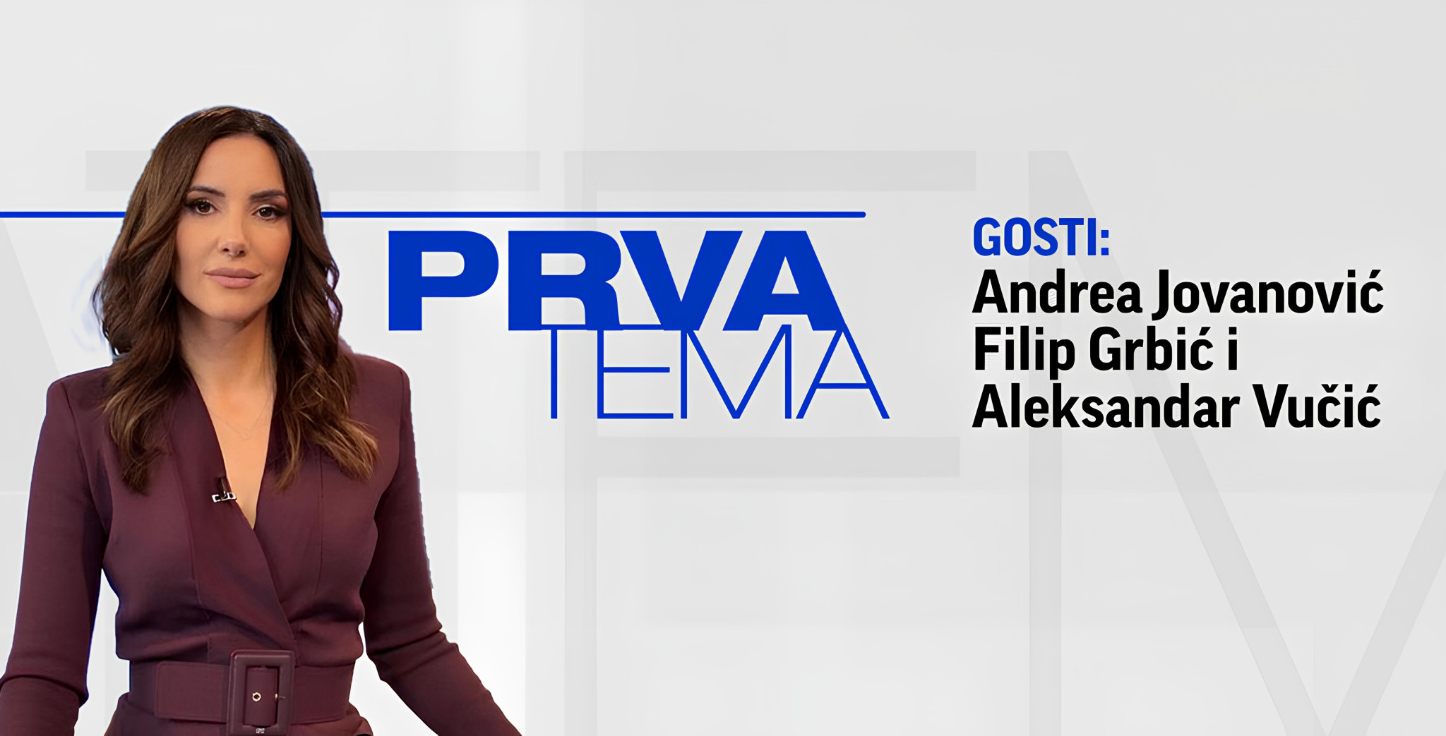 Prva tema - Sreda, 21. oktobar - Gosti: Andrea Jovanović, Filip Grbić i Aleksandar Vučić