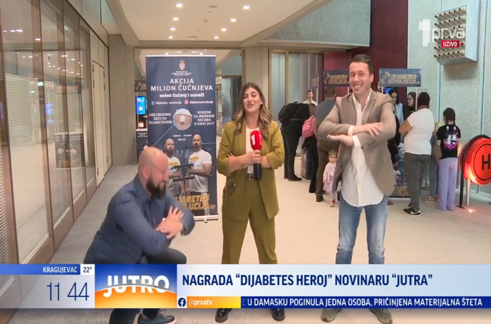 Reporter "Jutra" na Prvoj televiziji dobitnik je nagrade "Dijabetes heroj"!