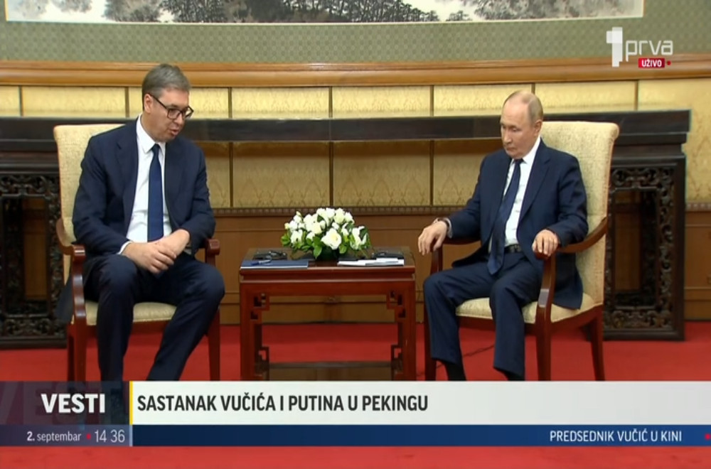 Sastanak predsednika Vučića i Putina u Pekingu