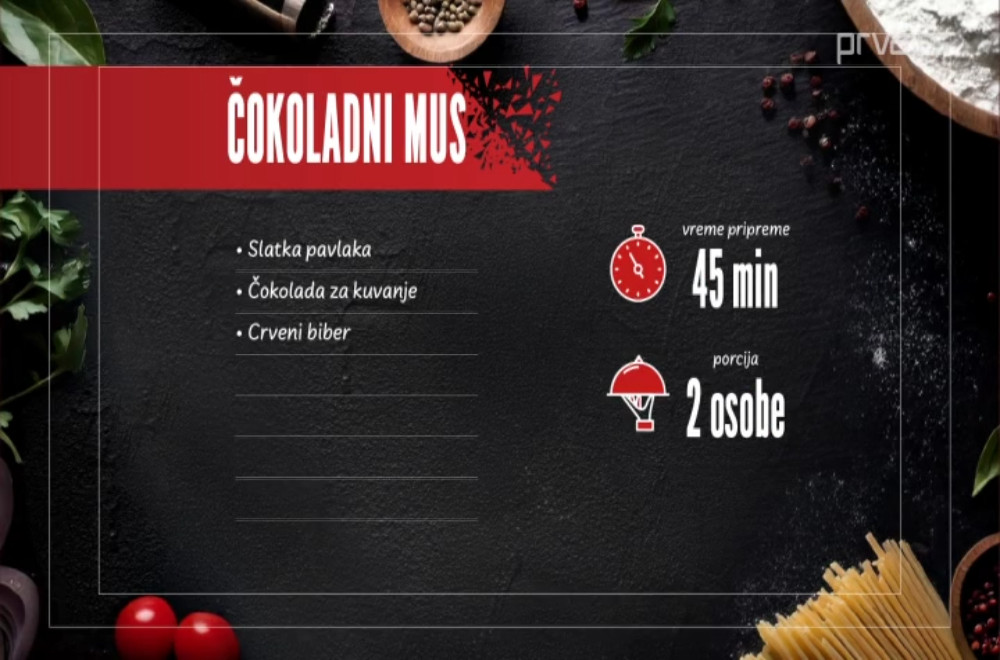 Prokuvaj sa Bokijem - Nedelja, 21. decembar - Čokoladni mus sa crvenim biberom