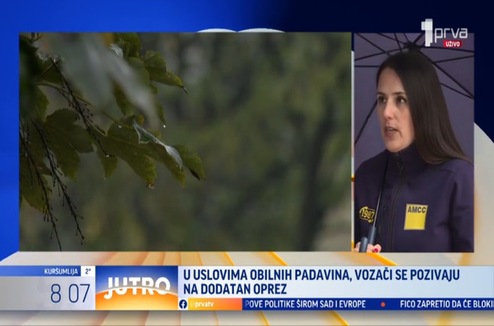 AMSS upozorava vozače da budu dodatno oprezni zbog obilnih padavina