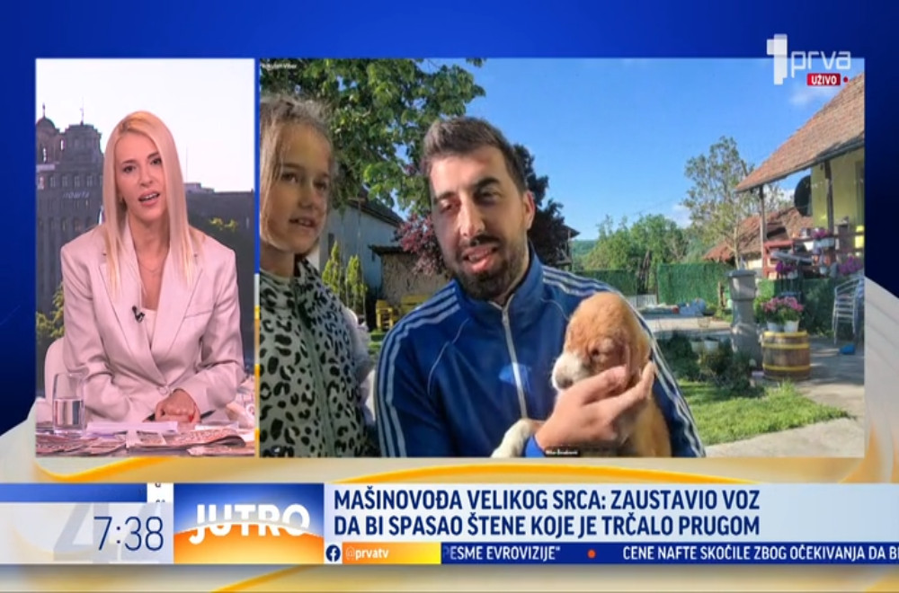 Mašinovođa zaustavio voz i spasio štene