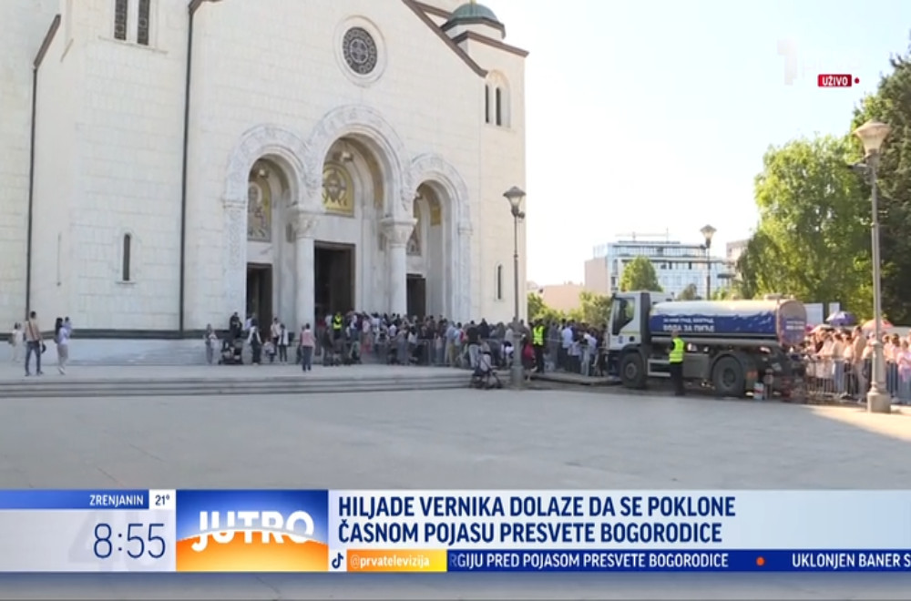 Časni pojas Presvete Bogorodice i dalje okuplja veliki broj vernika u Hramu Svetog Save