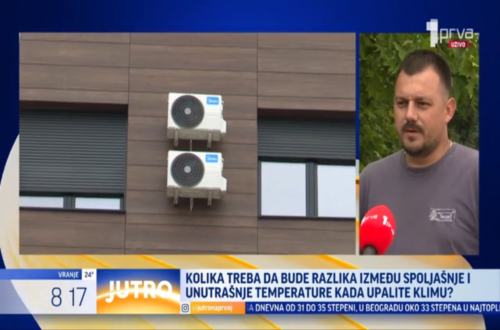 Kolika treba da bude razlika između spoljašnje i unutrašnje temperature u stanu kada upalite klimu?