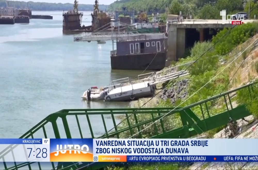 Vanredna situacija u tri srpska grada zbog niskog vodostaja Dunava