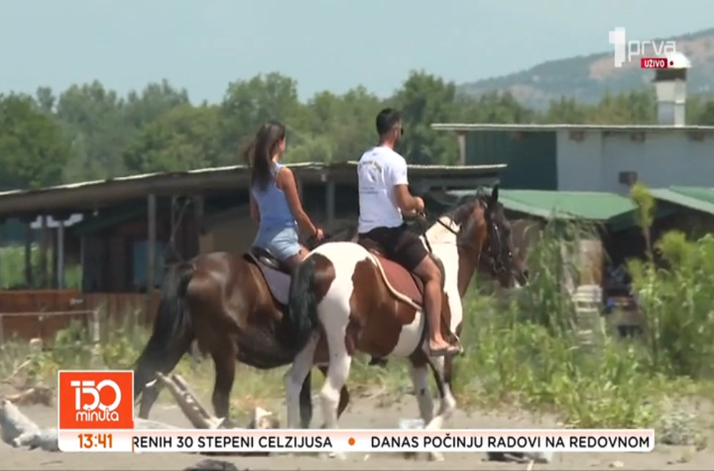Čari jahanja konja kraj mora uz zalazak sunca