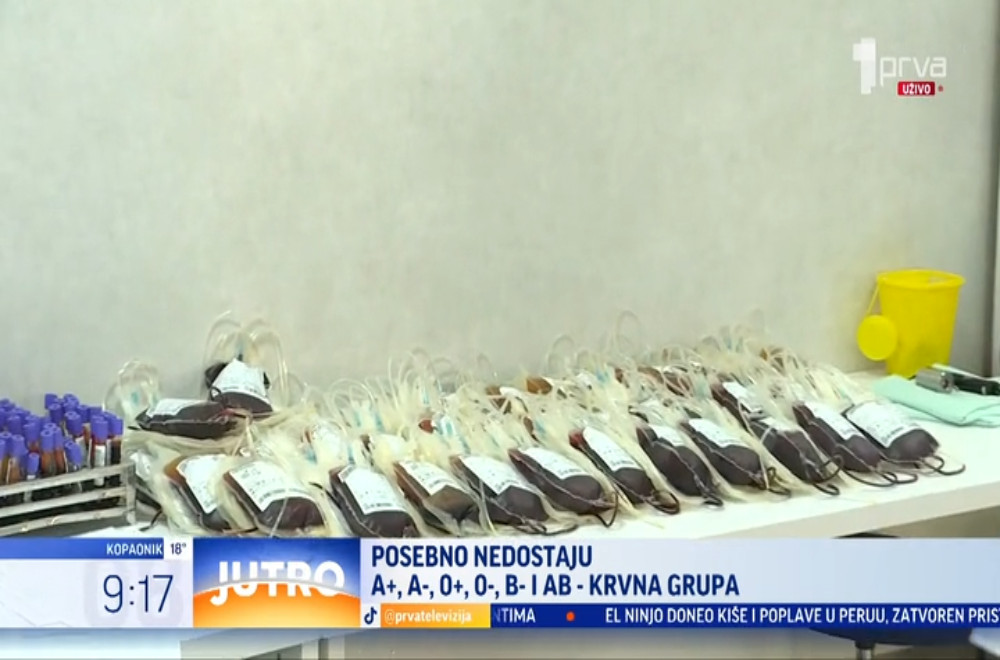 Zalihe krvi u Srbiji trenutno su na svega dvodnevnom nivou