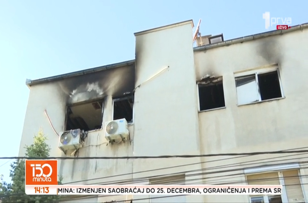 Požar na Vračaru: Vatra zahvatila sprat stambene zgrade, stanari u strahu