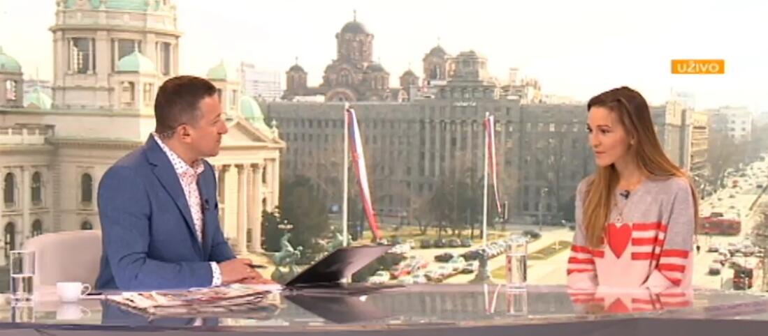 Sran Predojevi u razgovoru sa Jelenom okovi, foto: Prva TV