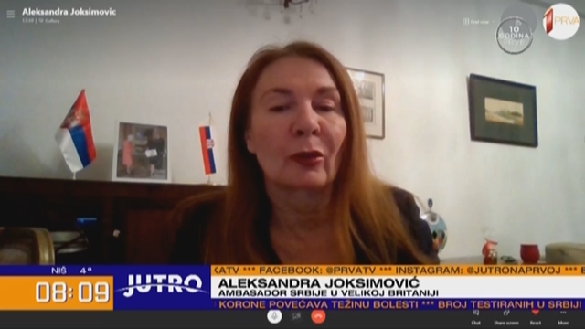 Ambasadorka Srbije u Velikoj Britaniji, foto: Prva Tv / screenshot