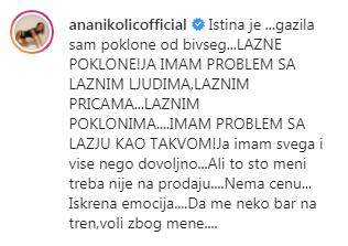 objava Ane Nikoli na Instagramu, foto: Instagram/ananikolicofficial