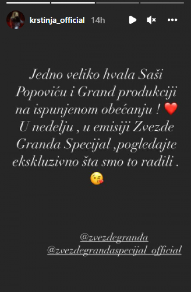 Foto: Instagram Printscreen/kristinja_official